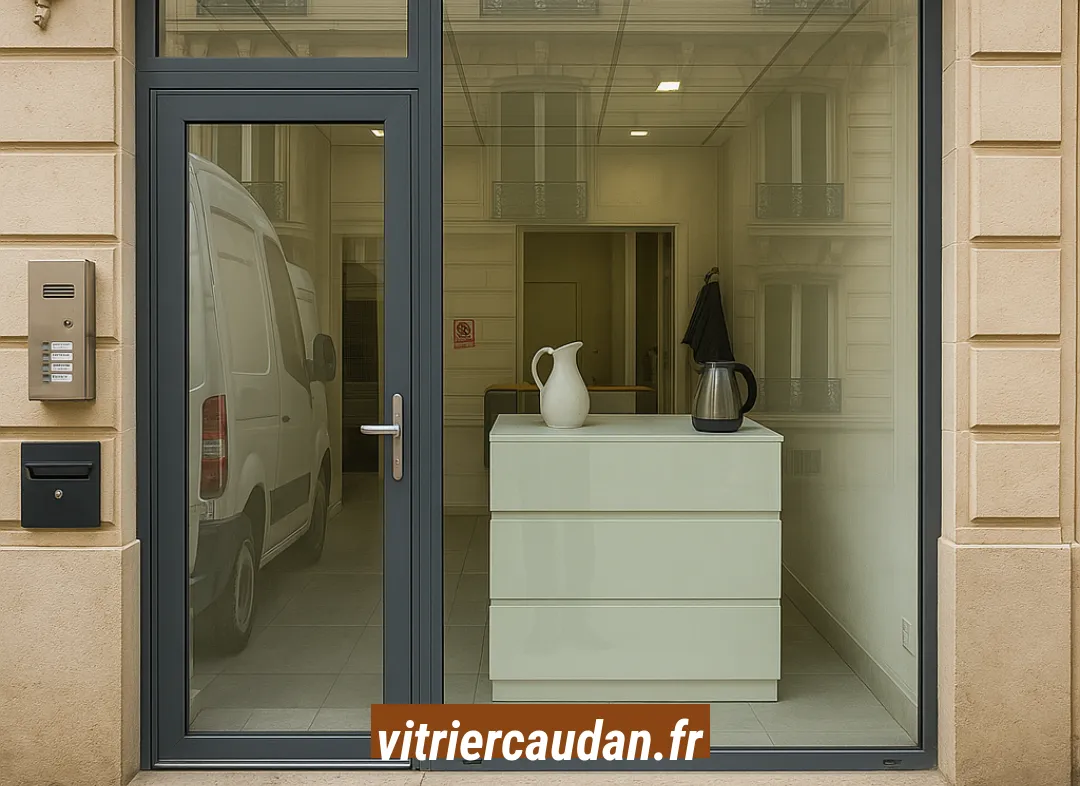 Façade vitrine de magasin en aluminium sur mesure à Caudan